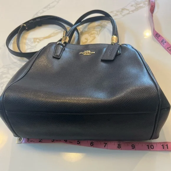 Coach Blue and Gold Leather Satchel Crossbody, with Structured Design EUC - Picture 9 of 14